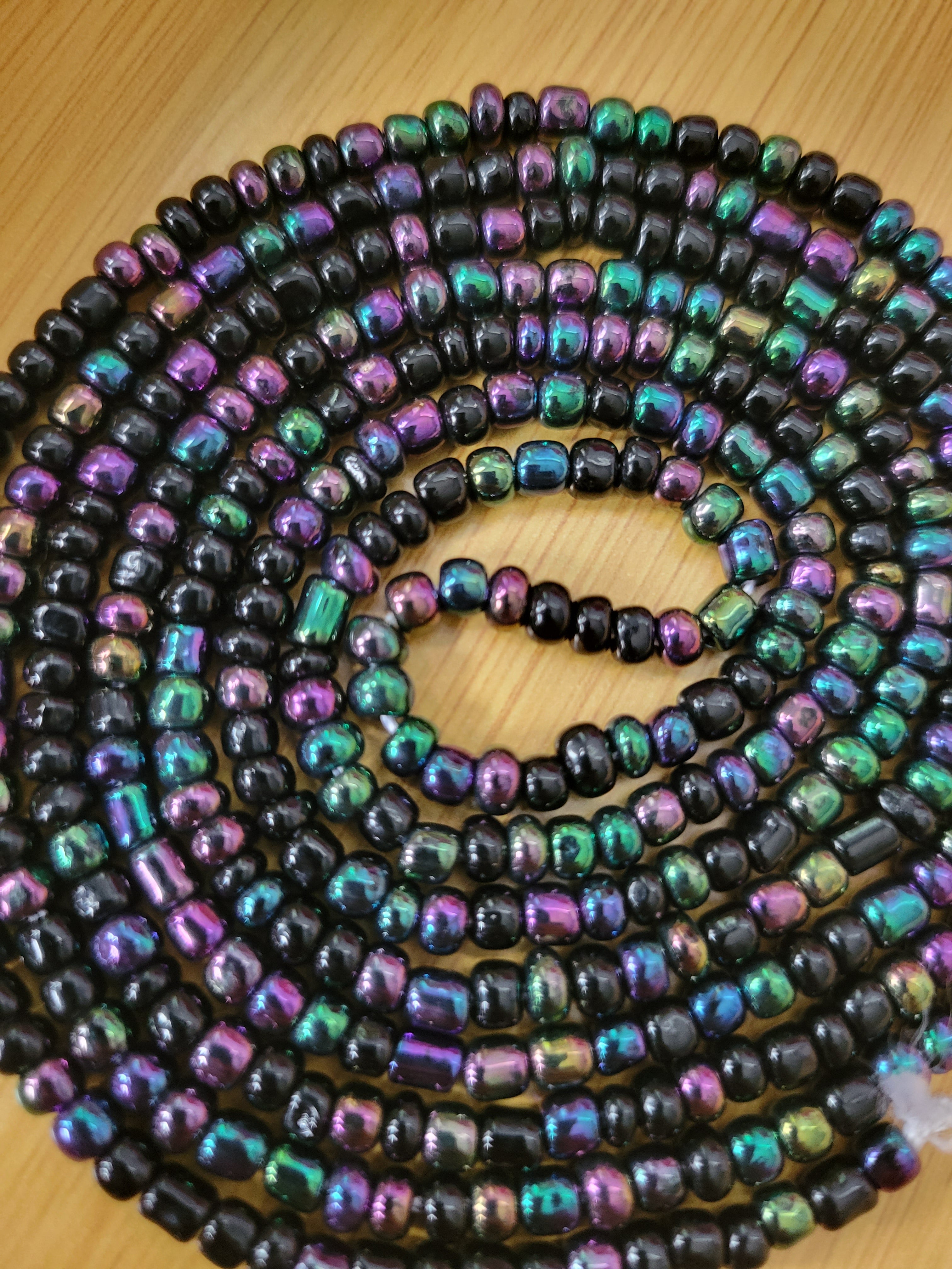 Black irredescent (waistbeads)